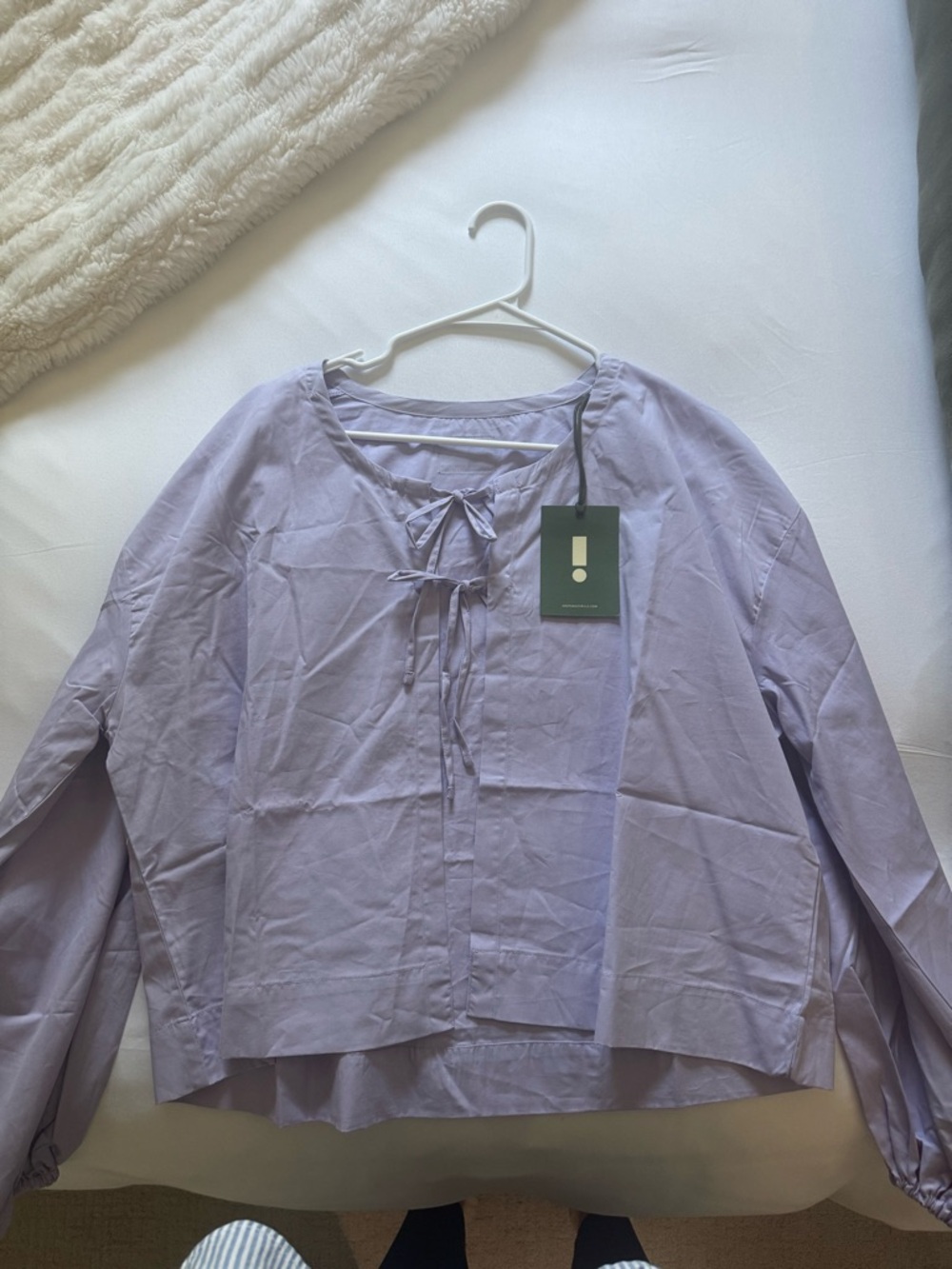 Daily Drills Lavender Tie-Front Long Sleeve Top